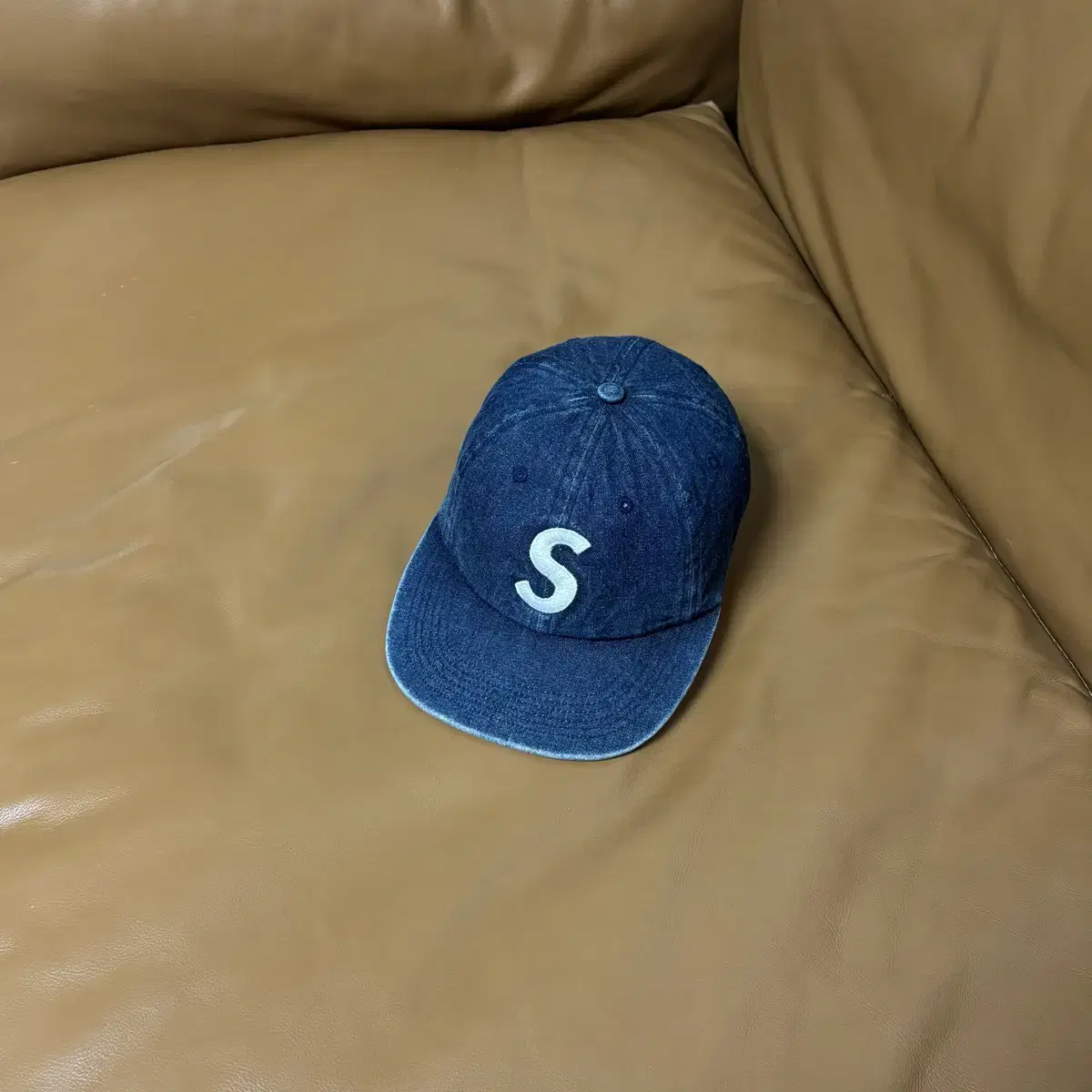 Supreme 슈프림 워시드 데님 S로고 6패널 볼캡 모자 (Denim)